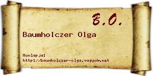 Baumholczer Olga névjegykártya